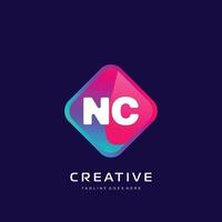 NC initiale logo avec coloré modèle vecteur. vecteur