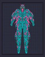 illustration de robot mecha body, il s'agit d'une illustration vectorielle idéale pour les mascottes et les tatouages ou les graphiques de t-shirt vecteur