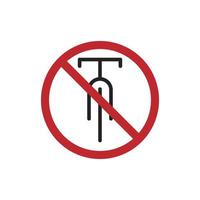 avertissement signe étiquette vélo, non vélo, parking zone vélo, vecteur graphique