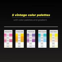 5 ancien Couleur palettes avec Couleur et pente vecteur