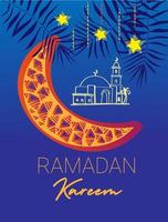 Ramadan kareem islamique vacances vecteur illustrations. arabe architecture, mosquée.