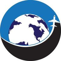 Voyage agence vecteur logo modèle. vacances logo modèle globe en voyageant logo vecteur conception.