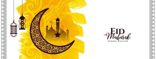 eid mubarak islamique Festival salutation bannière conception vecteur