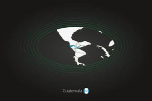 Guatemala carte dans foncé couleur, ovale carte avec voisin des pays. vecteur