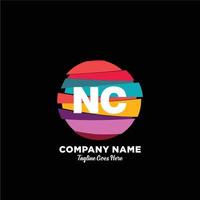 NC initiale logo avec coloré modèle vecteur. vecteur