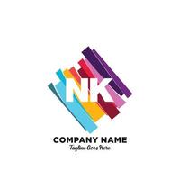 nk initiale logo avec coloré modèle vecteur. vecteur