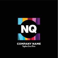 nq initiale logo avec coloré modèle vecteur. vecteur