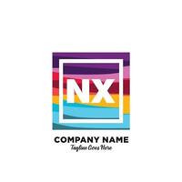 nx initiale logo avec coloré modèle vecteur. vecteur