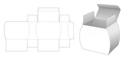 modèle de découpe de boîte d'emballage en forme de pot vecteur