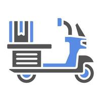 livraison sur bicyclette vecteur icône style