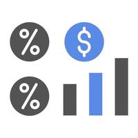 l'intérêt les taux vecteur icône style