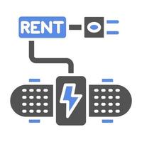 électrique planche à roulette ren vecteur icône style