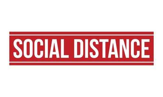 social distance caoutchouc timbre. rouge social distance caoutchouc grunge timbre joint vecteur illustration
