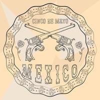 Autocollant d'ornement circulaire illustration contour avec thème mexicain de crânes pour la conception de la décoration vecteur