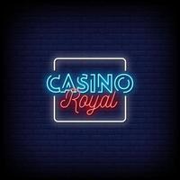 vecteur de texte de style casino royal enseignes au néon