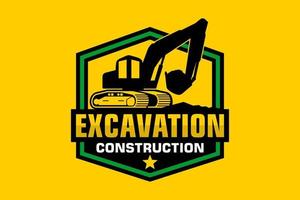 excavatrice logo modèle vecteur. lourd équipement logo vecteur pour construction entreprise.