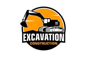 excavatrice logo modèle vecteur. lourd équipement logo vecteur pour construction entreprise.