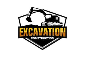 excavatrice logo modèle vecteur. lourd équipement logo vecteur pour construction entreprise.