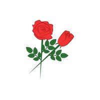 des roses rouge fleurs Couleur vecteur icône
