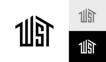 lettre ouest initiale monogramme avec maison forme logo conception vecteur