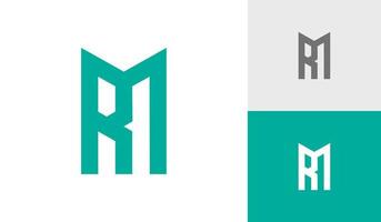 lettre rm monogramme avec bâtiment forme logo conception vecteur