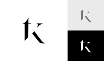 Facile et luxe lettre tk monogramme logo conception vecteur