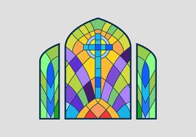 Cross Stained Glass Window Illustration vectorielle