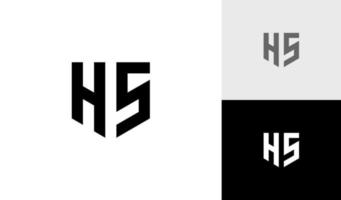 lettre hs initiale monogramme emblème logo conception vecteur