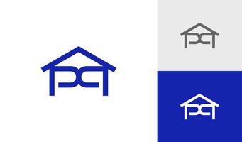 lettre pp avec maison logo conception vecteur