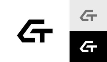 lettre gt initiale monogramme logo conception vecteur