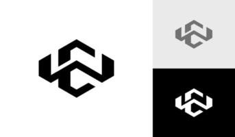 lettre toilettes ou cw hexagone monogramme logo conception vecteur