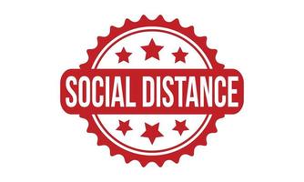 social distance caoutchouc timbre. rouge social distance caoutchouc grunge timbre joint vecteur illustration