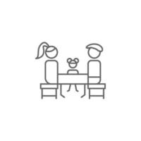 famille, tableau, restaurant vecteur icône