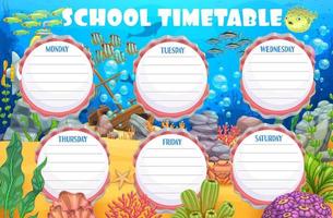 calendrier calendrier, sous-marin paysage, animaux vecteur