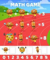 vite nourriture sportif personnages, math Jeu puzzle vecteur