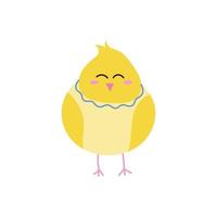 poulet mignon sur fond blanc. illustration vectorielle dans un style plat vecteur