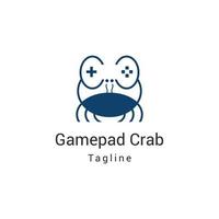manette de jeu Crabe logo, une unique logo pour le jeu. vecteur