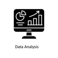 Les données une analyse vecteur solide Icônes. Facile Stock illustration Stock