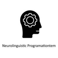 neuro Linguistique programmation vecteur solide Icônes. Facile Stock illustration Stock