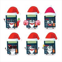 Père Noël claus émoticônes avec calculatrice dessin animé personnage vecteur