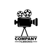 ancien vidéo caméra logo pour film cinéma production vecteur