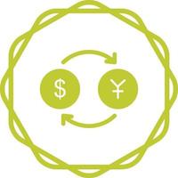 icône de vecteur dollar en yen