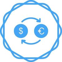 icône de vecteur dollar en euro