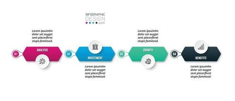 modèle d'entreprise infographique avec conception d'étape ou d'option. vecteur