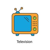 télévision vecteur remplir contour Icônes. Facile Stock illustration Stock