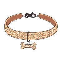 magnifique collier avec strass pour chiens, chats. se soucier et l'amour pour animaux domestiques. produit animal de compagnie magasin, vétérinaire vecteur