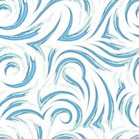 texture vectorielle continue d'un tourbillon de vagues de couleur pastel turquoise et bleu isolé sur fond blanc. vecteur