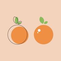 Orange fruit contour icône logo, vecteur illustration, agrumes ligne linéaire signe isolé sur Jaune Contexte