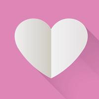 papier rose coeur coupé, amour pour la Saint Valentin. illustration vectorielle de vacances. vecteur