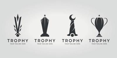 ensemble paquet Facile trophée logo icône vecteur conception illustration